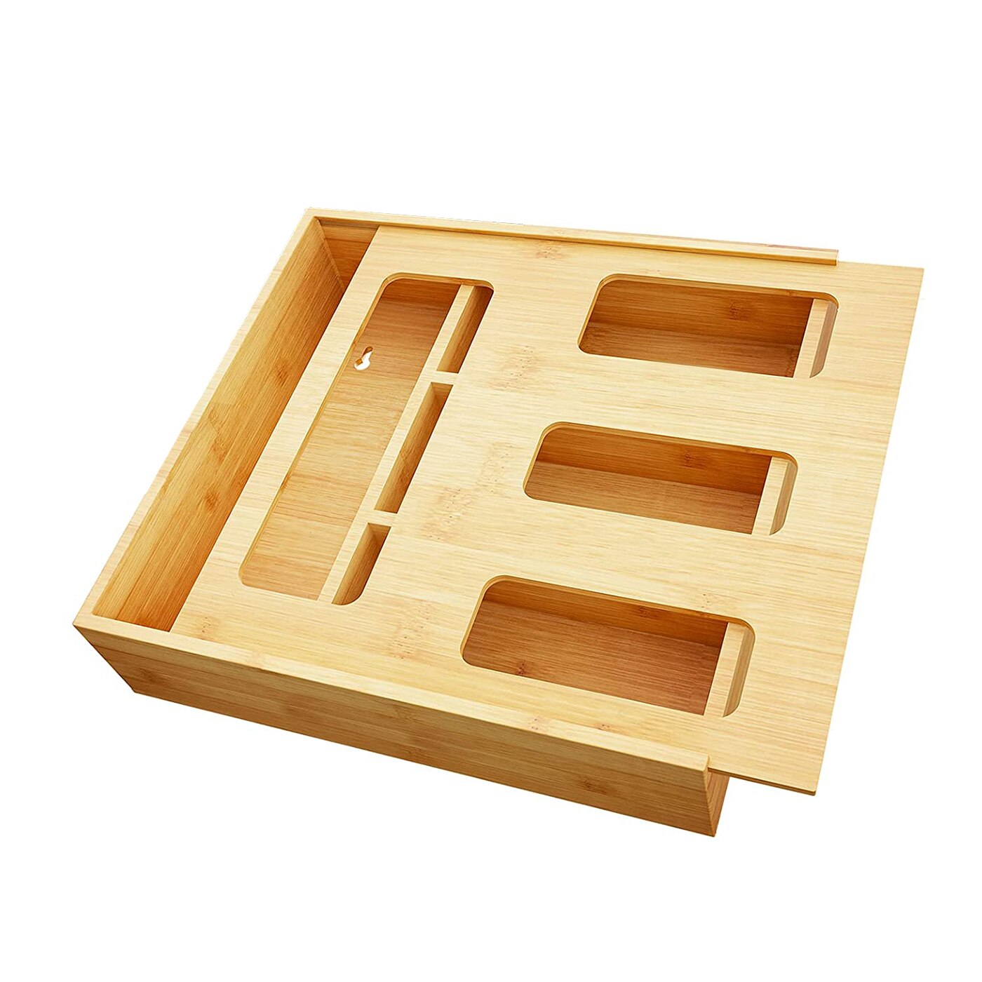 Ziplock Bag Storage Organizer Bamboo Drawer Dividers Organizer Separators Zipper Bag Compatible Sandwich Snack Kitchen Drawer: Default Title
