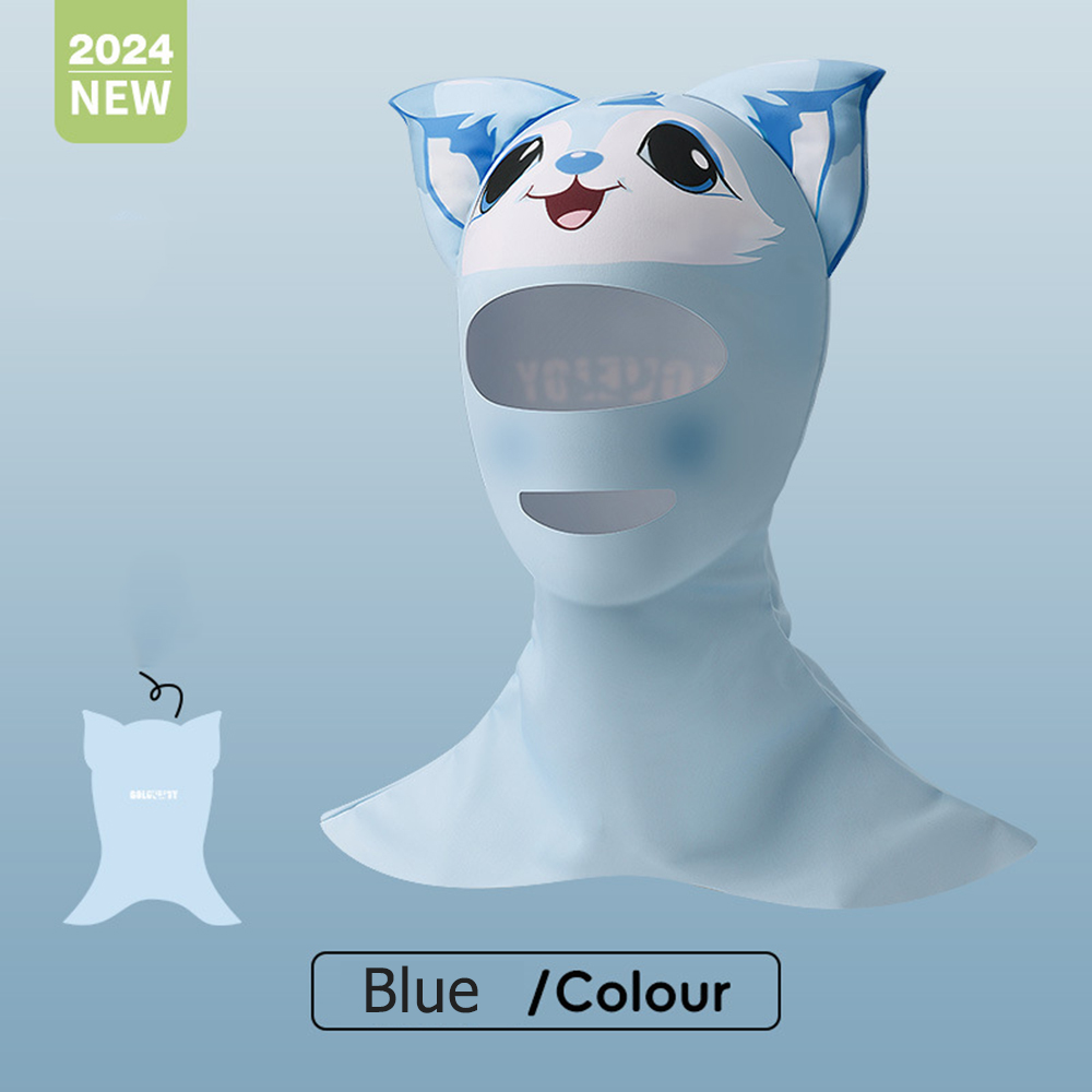 Swiming Diving Facekini UV Sun Protection Full Face Mask Head Neck Cover Face Elastic Swim Cap for Diving Water Sports Wear: Red