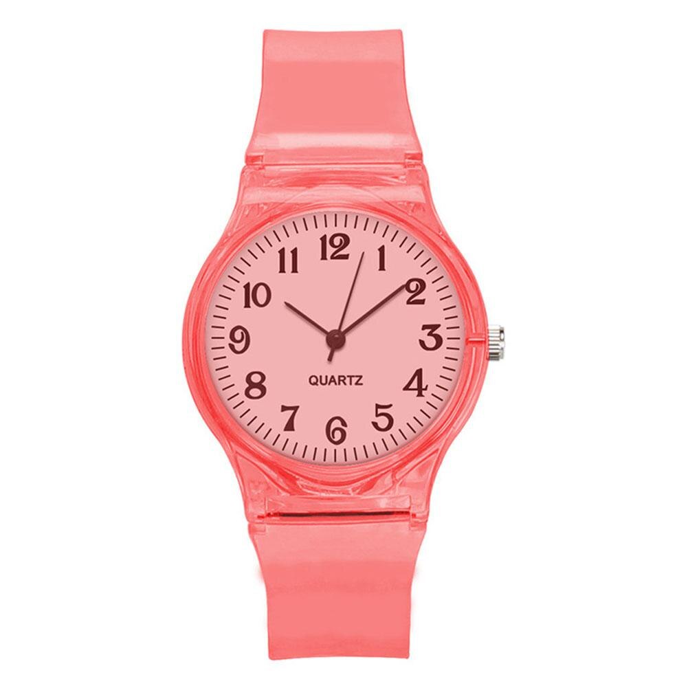 Lintimes dames heren liefhebbers horloges transparante snoepkleurige plastic band casual quartz horloges