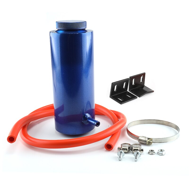 800ml Universal Radiator Coolant Aluminum Tank Overflow Reservoir Radiator Overflow Tank Auto Replacement Parts: Blue