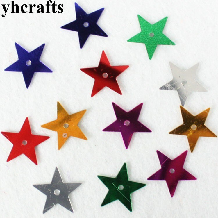 20 grammi/lotto. 15 millimetri stella con foro paillettes materiale Mestiere Scuola Materna artigianato Creativo attività articolo l'apprendimento di colore tariffa il vostro proprio