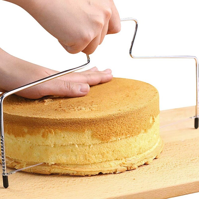 2 Pcs Stainless Steel Adjustable Double Wire Cake Cutter Adjustable Cheese Cutter Food Grade