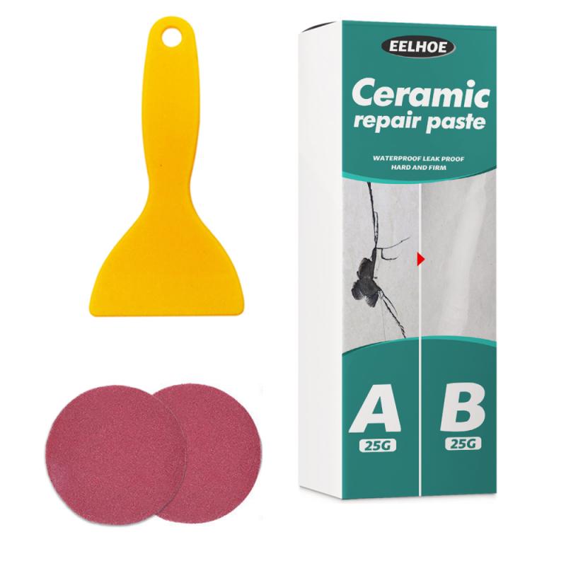 Pâte de réparation céramique pour carreaux de baignoire et douche, Kit de réparation de porcelaine pour puce de fissure, céramique de salle de bains, sol, pâte de réparation céramique