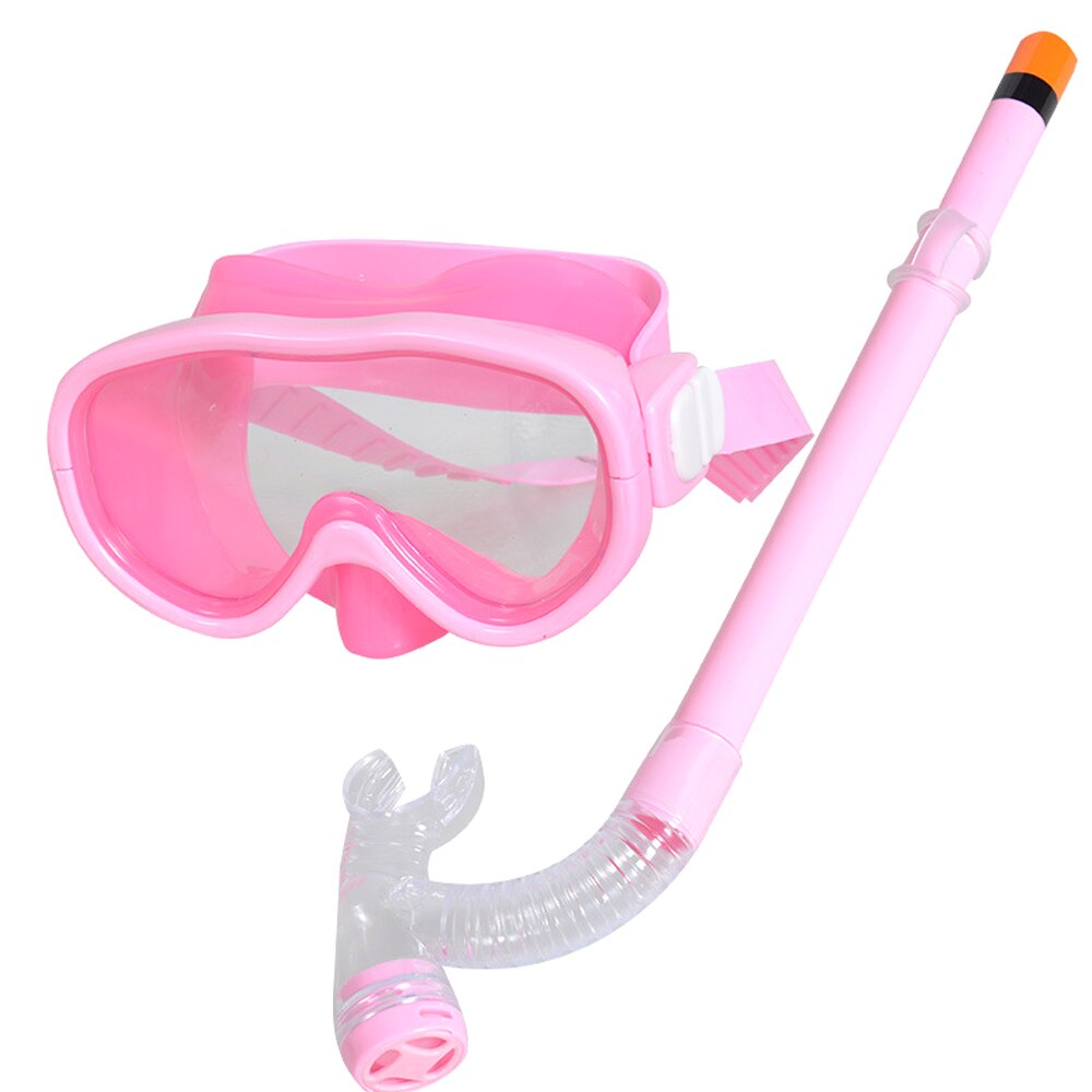 Kids Dry Snorkeling Swimming Diving Snorkel Goggles Set for Boy Girl Semi Summer Swim Diving Scuba Mask Diving Equipment: pink