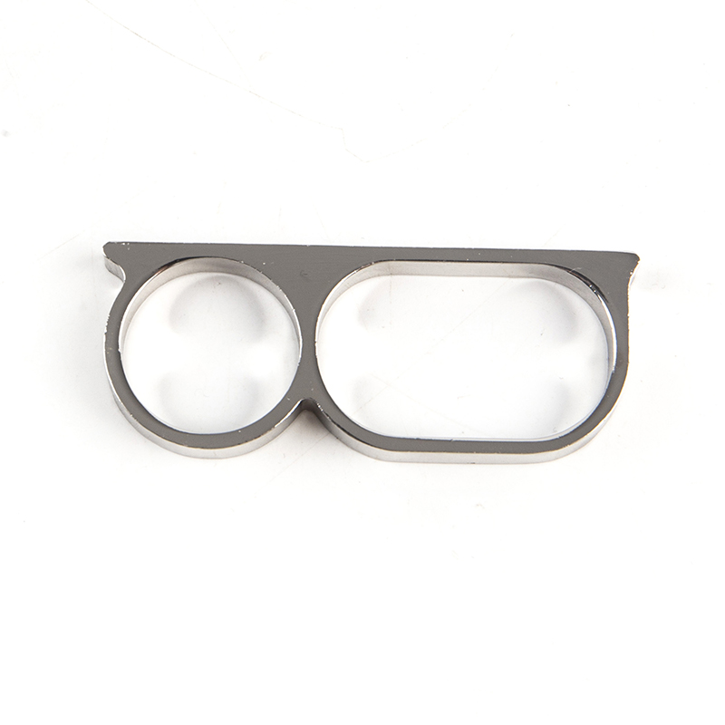 1PCS Persönlichkeit Übertreibung Doppel Knuckle Ring Für Männer Zwei Finger Punk Ring: Silber