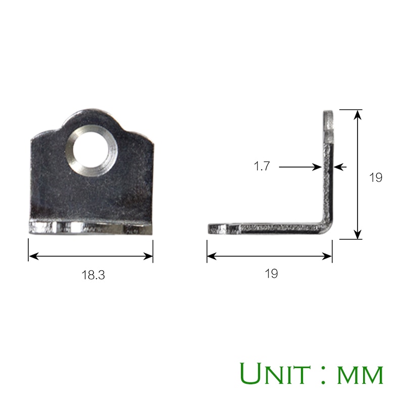 L shape size 19x19x18.3 1.7mm thick zinc plating iron material flower edge corner bracket for board connect shelf support etc