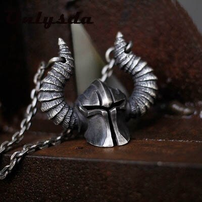 Charms Viking Dragon Skull Pendant Necklace Men's Biker Rock Punk Jewelry Antique Retro Chain OSDZ107: ROSE GOLD COLOR