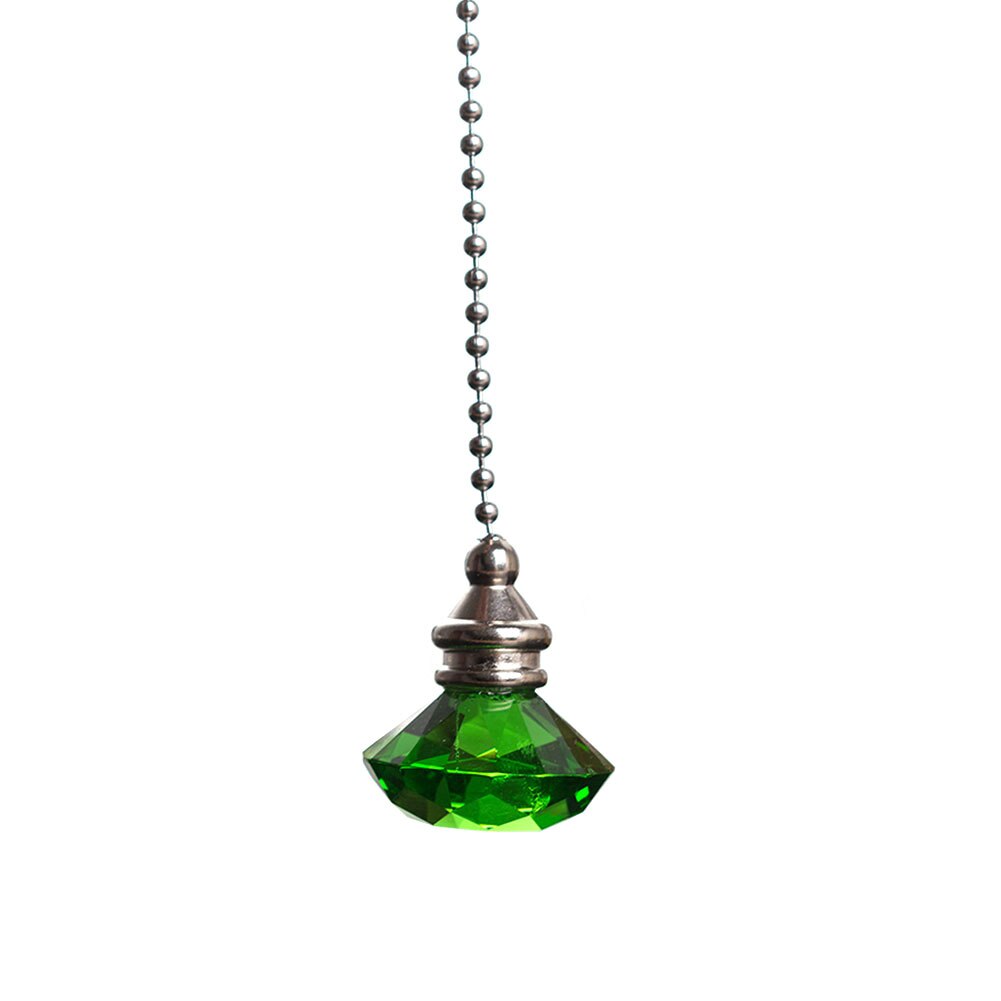 Pull Chain Ceiling Fan Home Decor Dazzling Crystal Wedding Hanging Desk Light Prism Extension Pendant Clear Craft Portable: Green