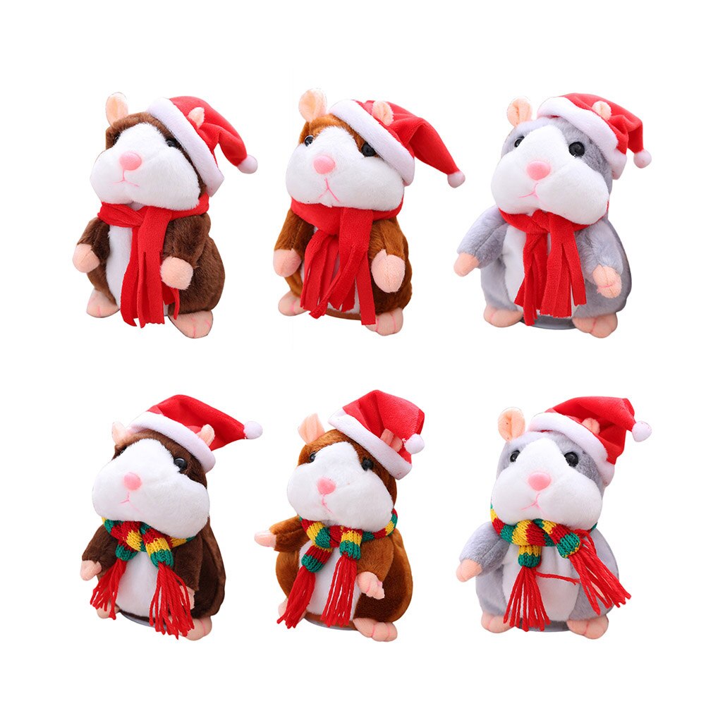 Weihnachten Aufnahme Elektrische Hamster Sprechen Reden Sprechen Klang gehen Rekord Wiederholen Gefüllte Plüsch Spielzeug für freundlicher