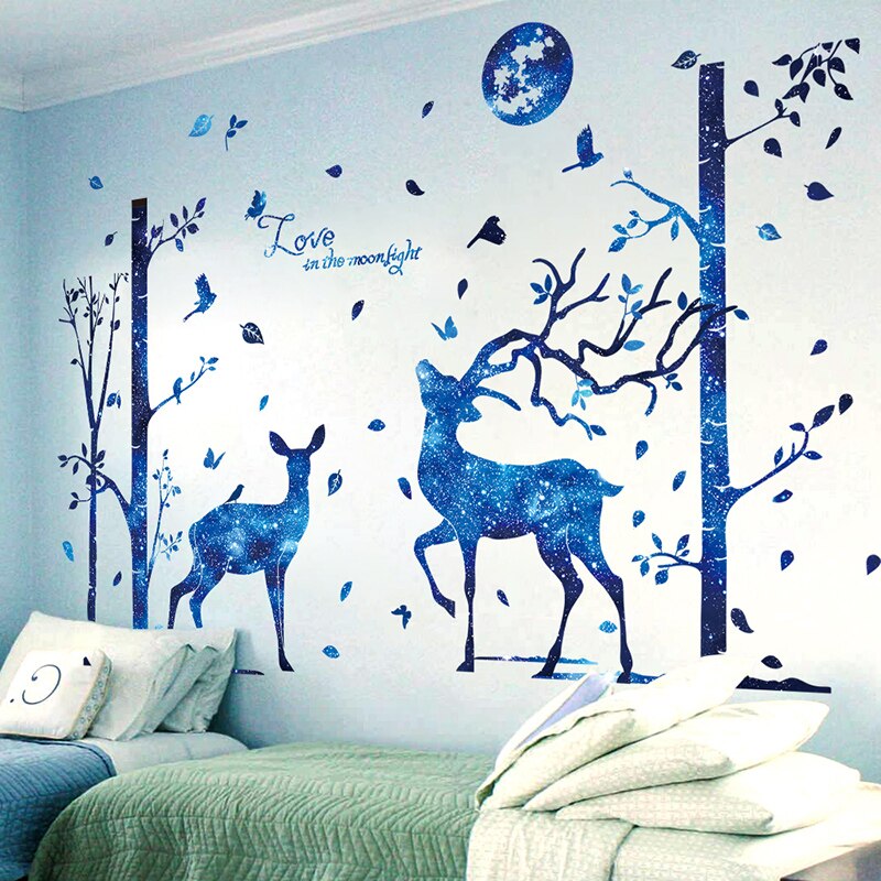 [Shijuekongjian] Cartoon Herten Muurstickers Diy Dier Muurstickers Voor Kinderen Kamers Baby Slaapkamer Nursery Woondecoratie