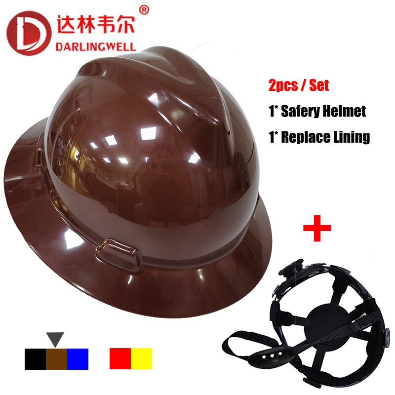 Full Brim Hard Hat with Lining V Gard Safety Helmet Accessories for Construction Engineers Railway Metallurgy Wide Brim Work Cap: Chocolate