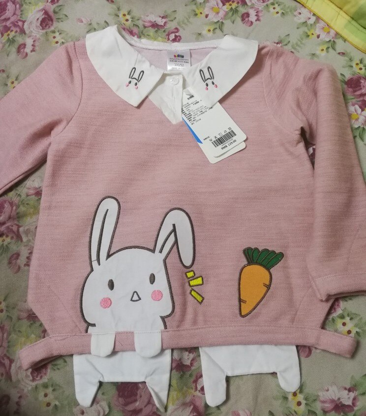 primavera otoño 2-10 años de edad niños de manga larga lindo Patchwork bordado de dibujos animados bebé niños sudaderas para colegio para niñas