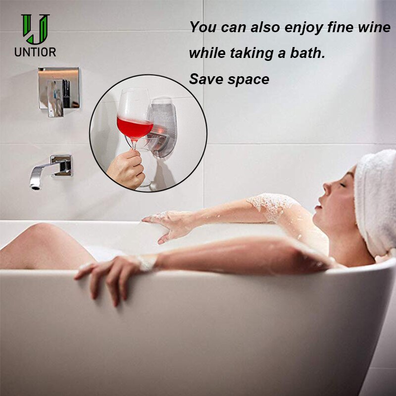 UNTIOR Bathtub Wine Glass Holder Portable Plastic Red Wine Cupholder for Bathroom Shower Kitchen Household Wine Beer Tools