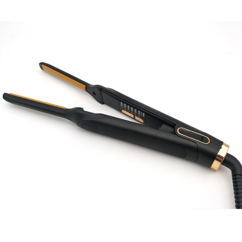 Flat Iron for Short Hair 2 in 1 LED Hair Straightener Ceramic Beard Thinnest Pencil Hair Flat Iron Hair Wool curls