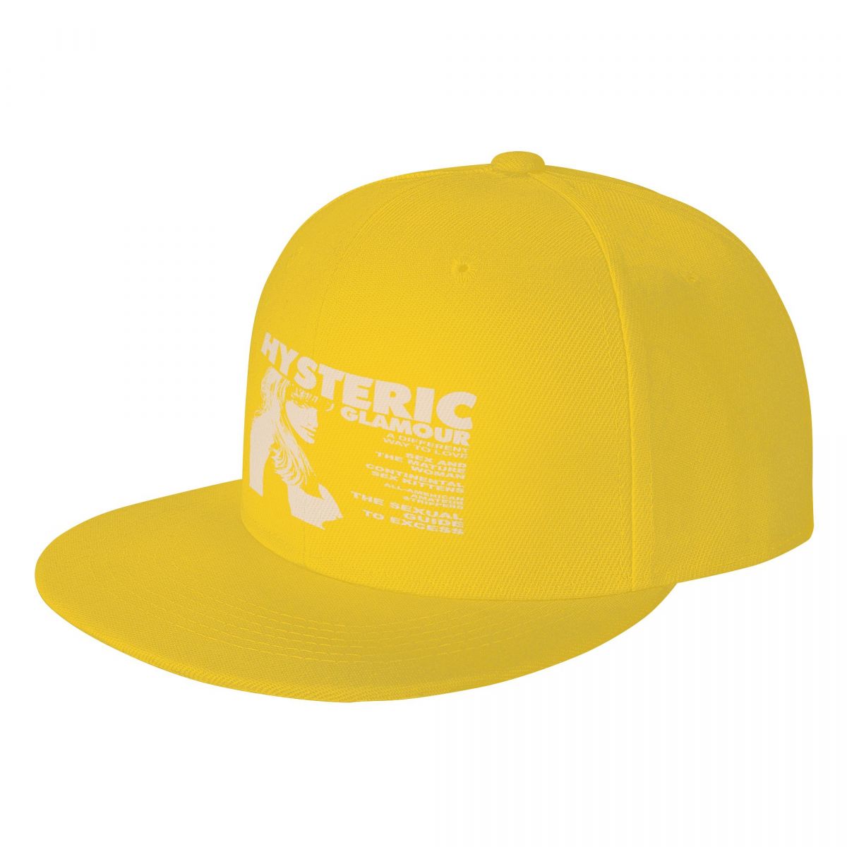 Boné de beisebol preto histérico glamour masculino, chapéu de maneira diferente, bonés esportivos: YELLOW