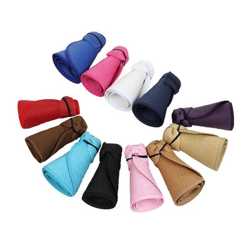 Chapeau de soleil pliable à Large bord pour femmes, casquette à nœud papillon, de plage, de , d'été, 13 couleurs,