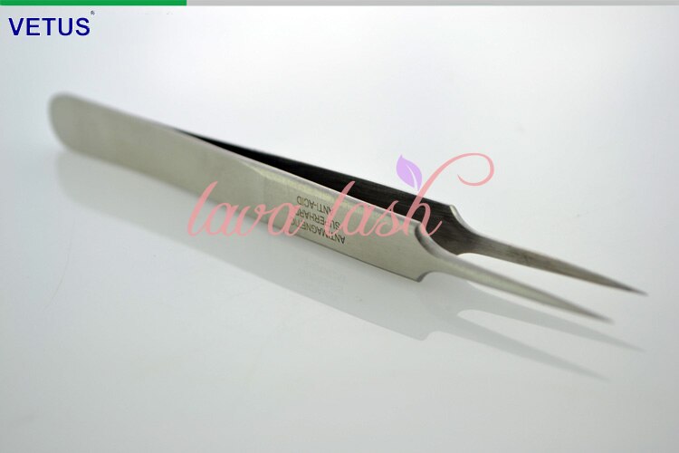 Freies Echtes Super Vetus Pinzette ST-14 Nicht-magnetische Edelstahl Präzision für Wimpern Extensions
