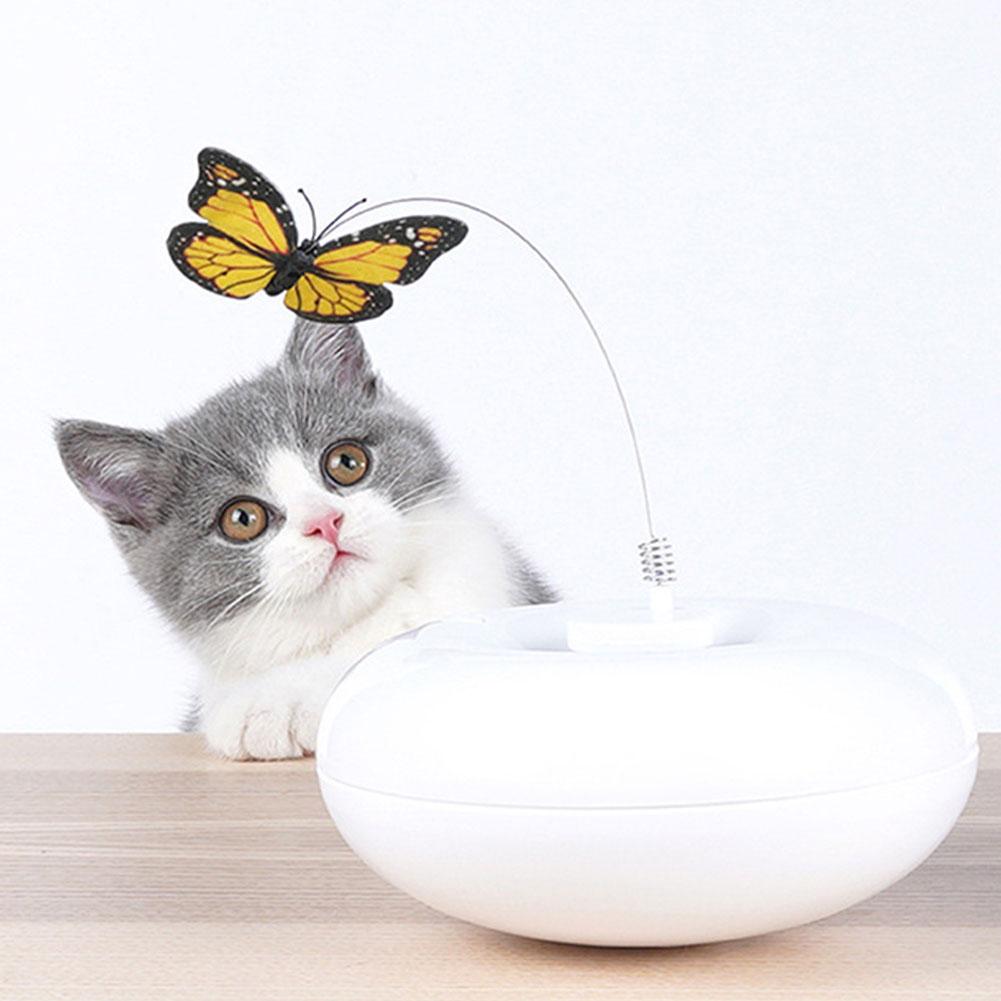 Interactive Cat Toy 360 Degree Self Rotating Cat Butterfly Toy Automatic Battery Operated Funny Cat Toy For Cats Kitten: Default Title