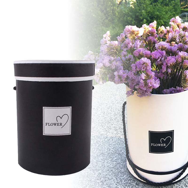 Hand-held Bouquet Flower Box Stylish And Colorful Appearance Special Paper Material Round Box Flowers Hug Bucket Bouquet Storage