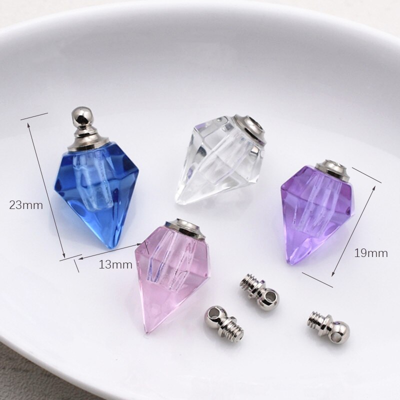 5 peças 23*13mm vidro vail pingente colar de cristal de vidro pingente perfume garrafa nome na arte do arroz encantos artesanal diy jóias