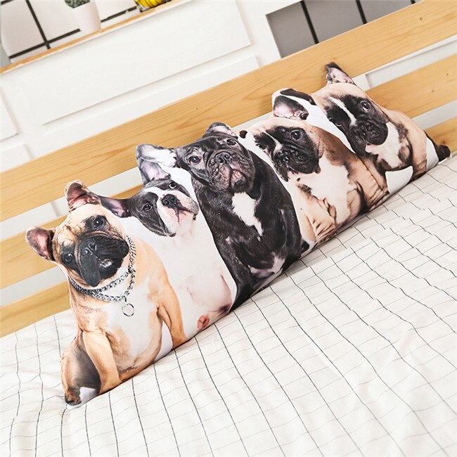 75/100Cm Big Size Simulatie Hond Kat Konijn Kussen Knuffel Zacht Kussen Realistische Pop Bulldog Husky Thuis kind Meisje Leuke: 75cm bulldog