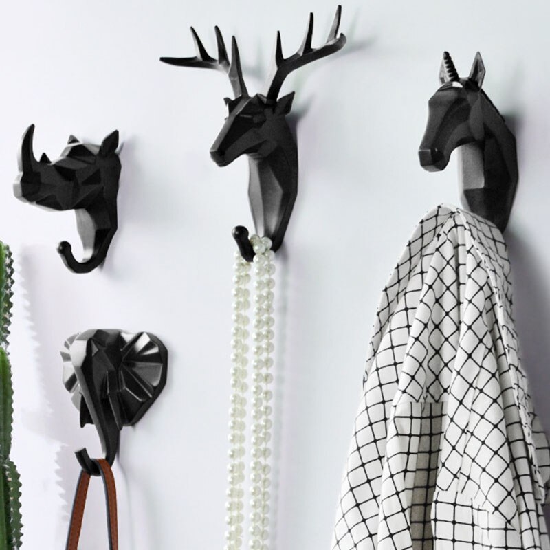 Dier Haak Sleutels Houder Muur Home Jas Hoed Rack Opknoping Herten Hoofd Jas Haak Nordic Creatieve Decoratieve Haak