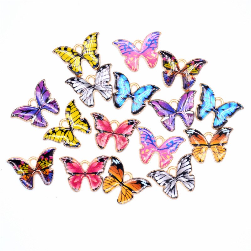 10Pcs Hars Dier Vlinder Bedels Voor Sieraden Maken Hangers Kettingen Leuke Oorbellen Diy Armband Handgemaakte Accessoires: C