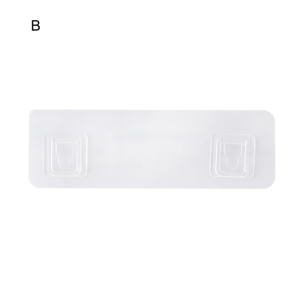 Crochet adhésif Transparent sans trace, 2/5 pièces, fixation, autocollant pour étagère de salle de bains, porte-étiquette murale de cuisine étanche support étagères: B-2Pcs