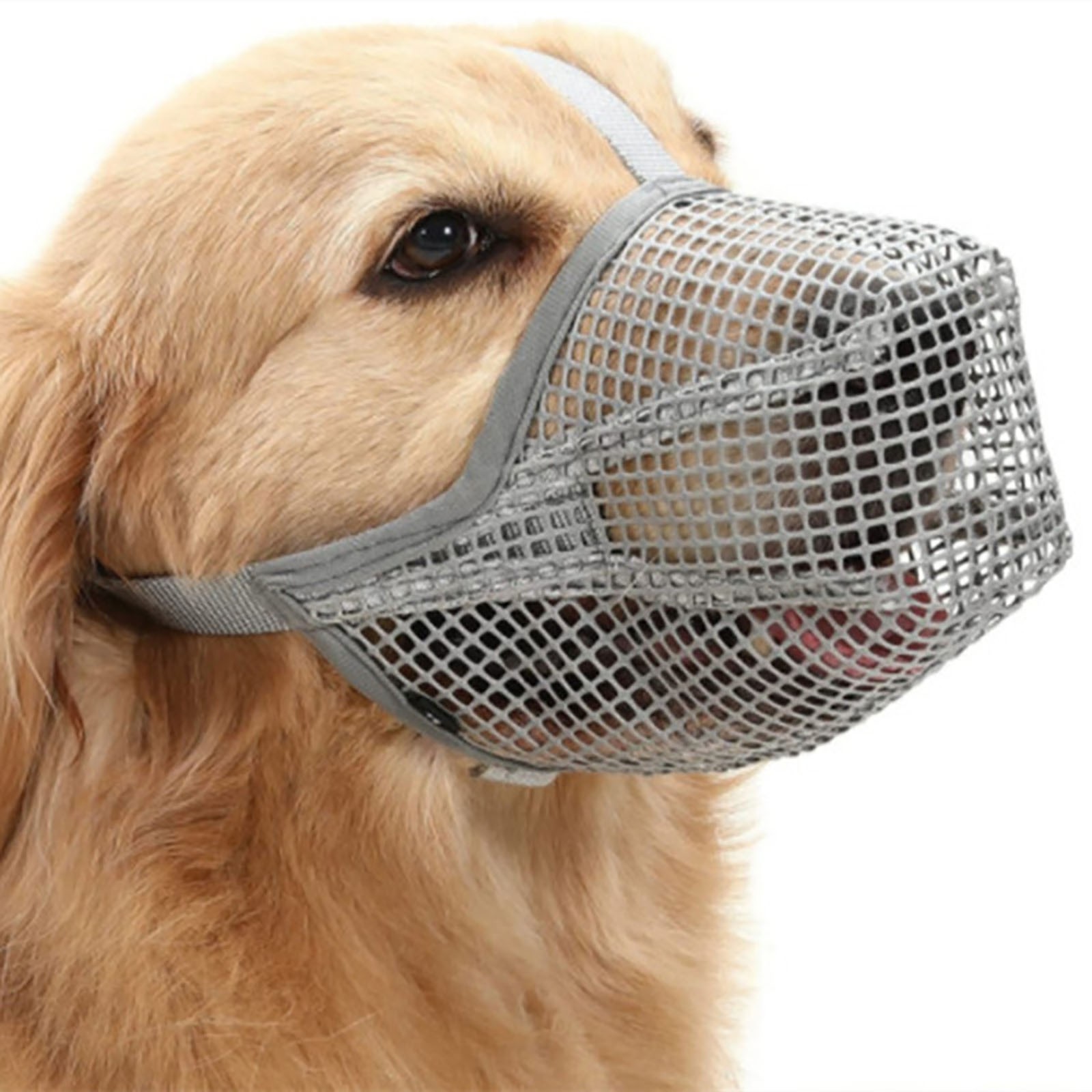 Adjustable Dog Mouth Cover Anti-Bite Pet Mask Portable Proof Breathable Drinking Water Pet Muzzle Practical Outdoor Pet Supplies: 4XL / GRAY