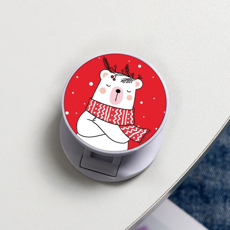 Universele mobiele telefoonhouder, kerst hert cartoon telefoonstandaard, vingerringhouder voor iphone, telefoonbeugel, standaard: Kho-zdzjbai-sdbxiong