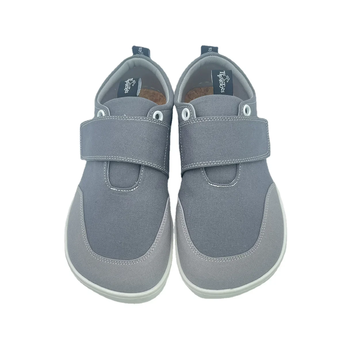 Tipsietoes 2025 Natuurlijk 100% Katoenen Canvas Barefoot Dames Met Platte Zachte Zero Sole Breder Teen Box Lichtgewicht Minimalistisch: GRIJS / 41