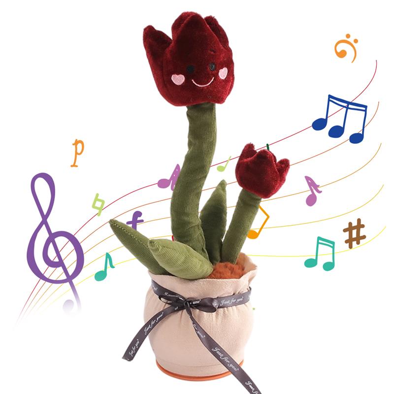 Tanzen Blume Spielzeug Sprechen Elektronische Plüsch Spielzeug Verdrehen Singen Tänzerin Reden Neuheit Lustige Musik Leucht: B