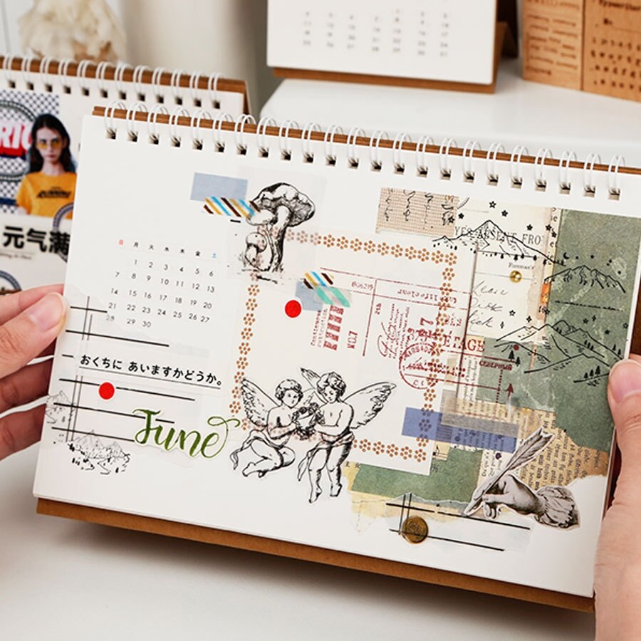 Coloffice Blank DIY Calendar Notepad Table Calendar Homemade Desktop Small Desk Ornaments Stationery 15 sheets,1PC