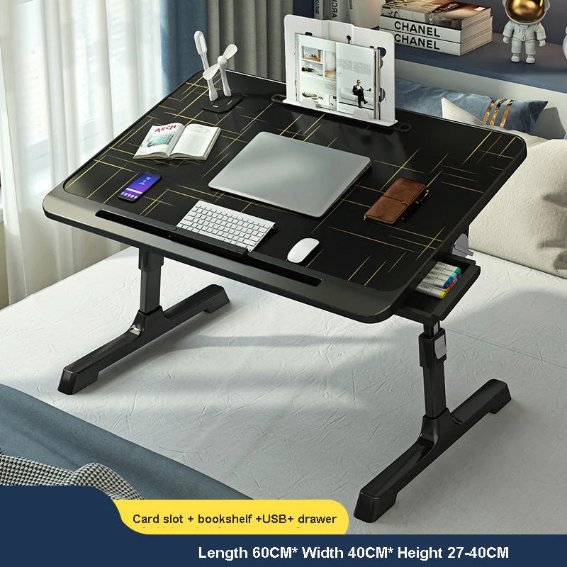 Bed Desk Small Table Plus-Sized Laptop Desk Foldable Lazy Table Dormitory Students Lap Desk: light green
