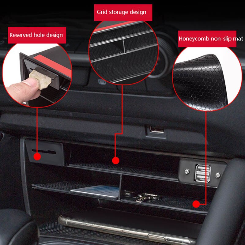 Car Central Control Multifunction Storage Box Car USB Charger Storage Box for Mazda 3 Axela