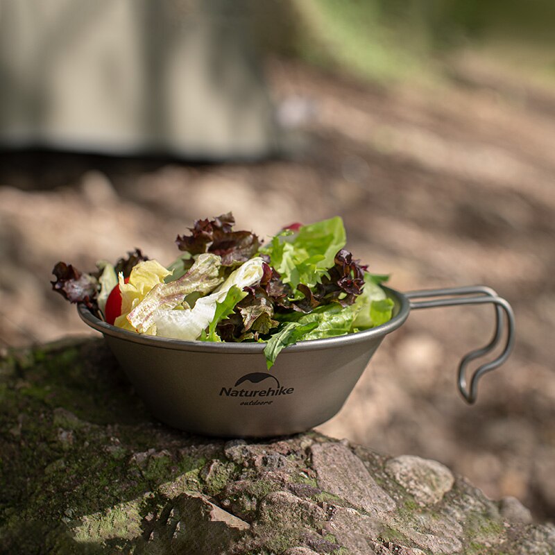 Naturvandring udendørs højtemperaturbestandig ikke let at korrodere letvægts hængende titanium skål camping grill service