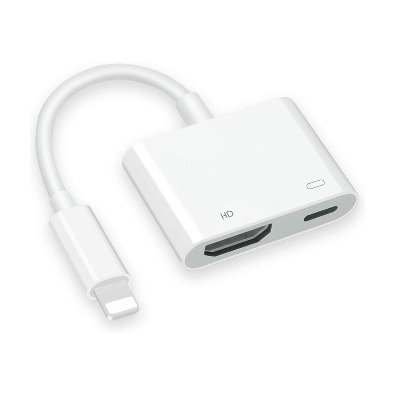 Lightning to HDMI Cable - 1080P HD - For iPhone/iPad to HDTV Projector - Digital Adapter: Plastic White