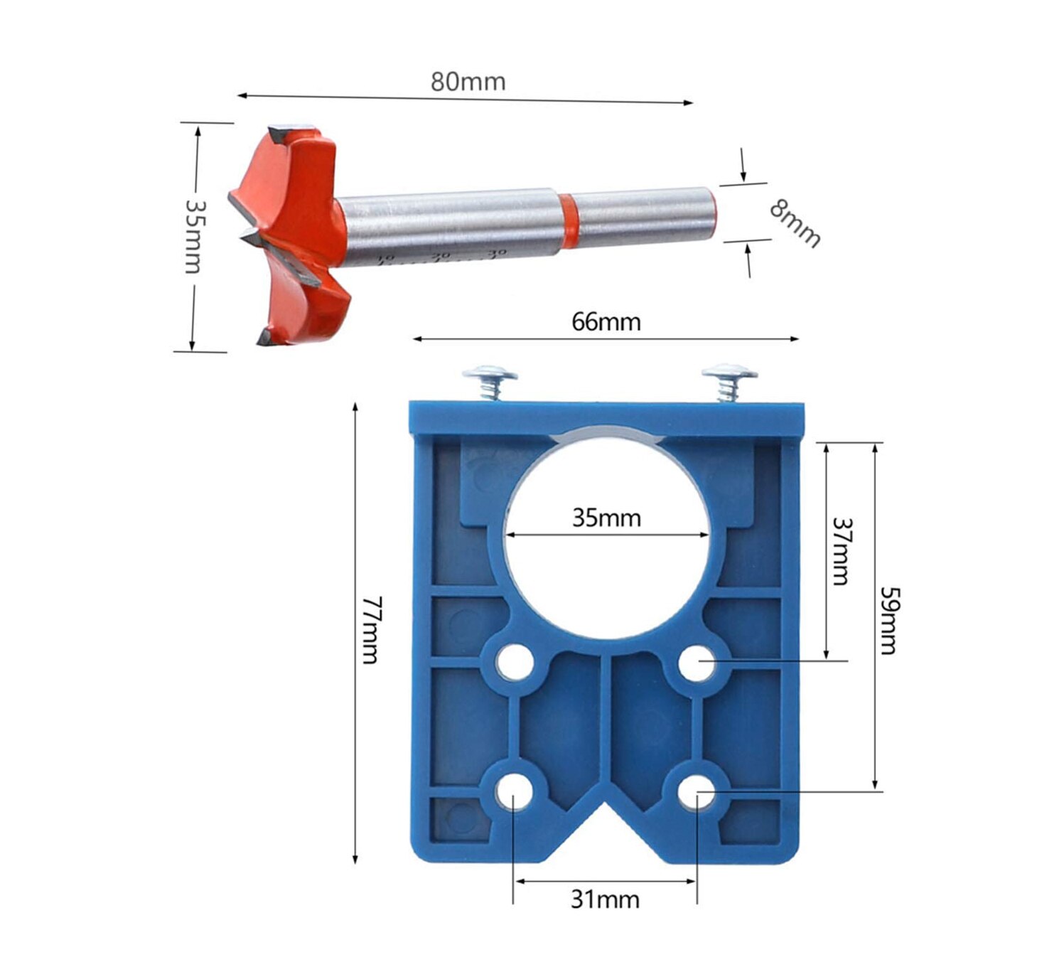 Drilling Guide Locator Set Concealed Hinge Positioner Drilling Jig Drill Bits Woodworking Door Hole Opener Cabinet Tools
