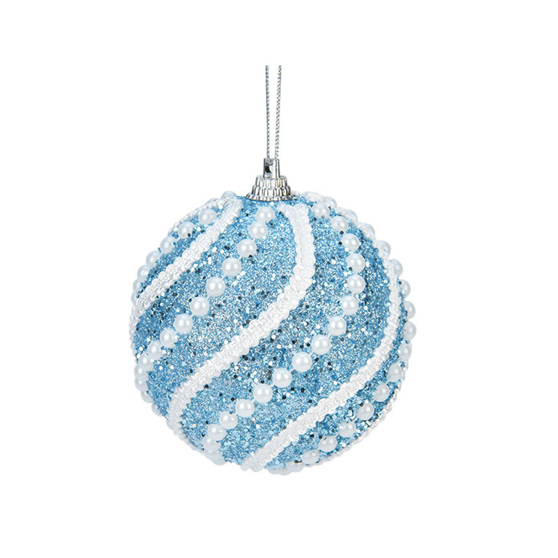 8cm lyxiga julkulor kristall glitter paljetter skum xmas tree hängande hänge xmas ball år fest dekorer: 10