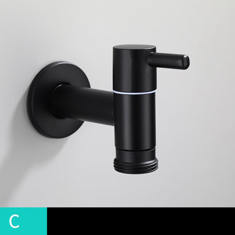 Black Paint Single Cold Faucet/Washing Machine Tap Bibcock Bathroom Basin Mop Tap Garden Crane 304 Stainless Steel: Red