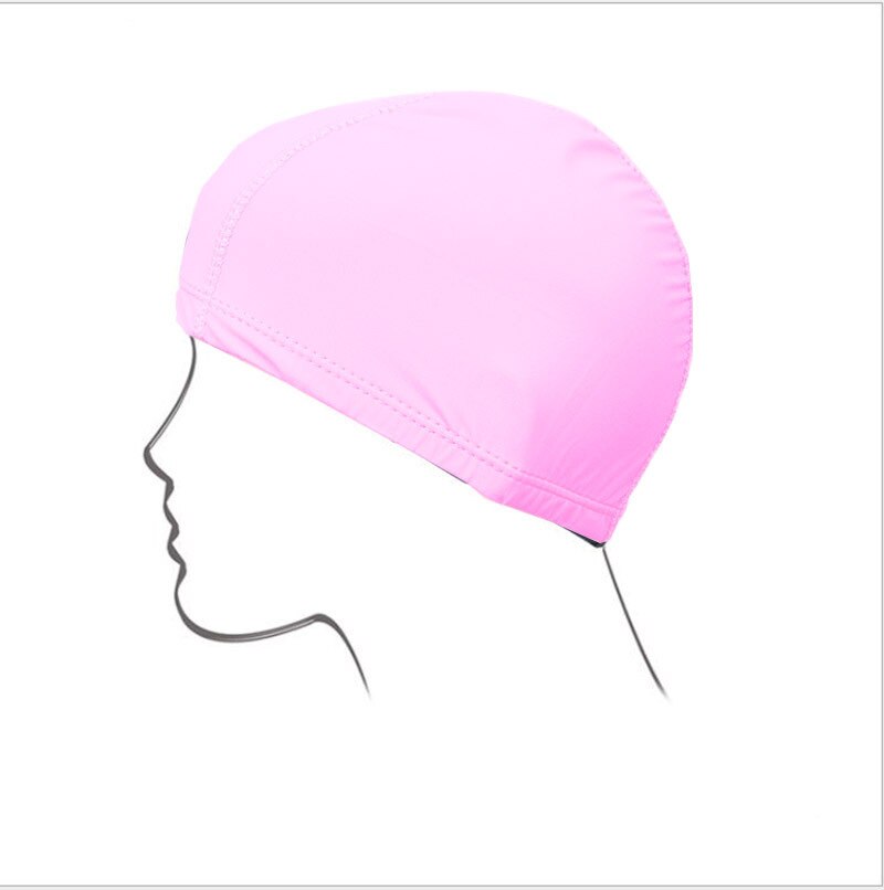 Stoff Schützen Ohren Lange Haar Sport Siwm Schwimmbad Schwimmen Kappe Hütte Sportliche Ultradünne bat Kappen Für Erwachsene Männer Frauen Freies größe: CA062-Rosa