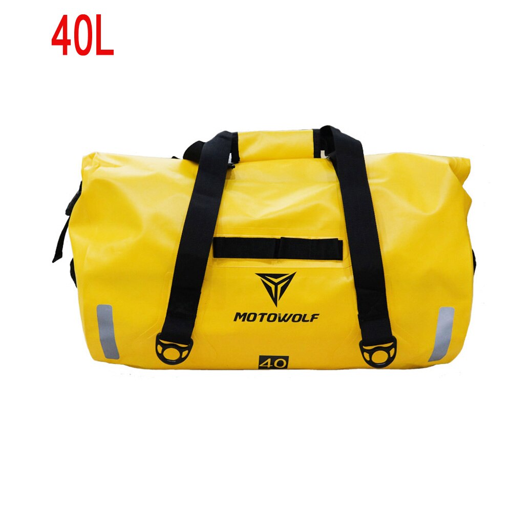 multi-functional high capacity waterproof motorcycle travel rear seat bag side riding Luggage shoulder bag: 40L yellow