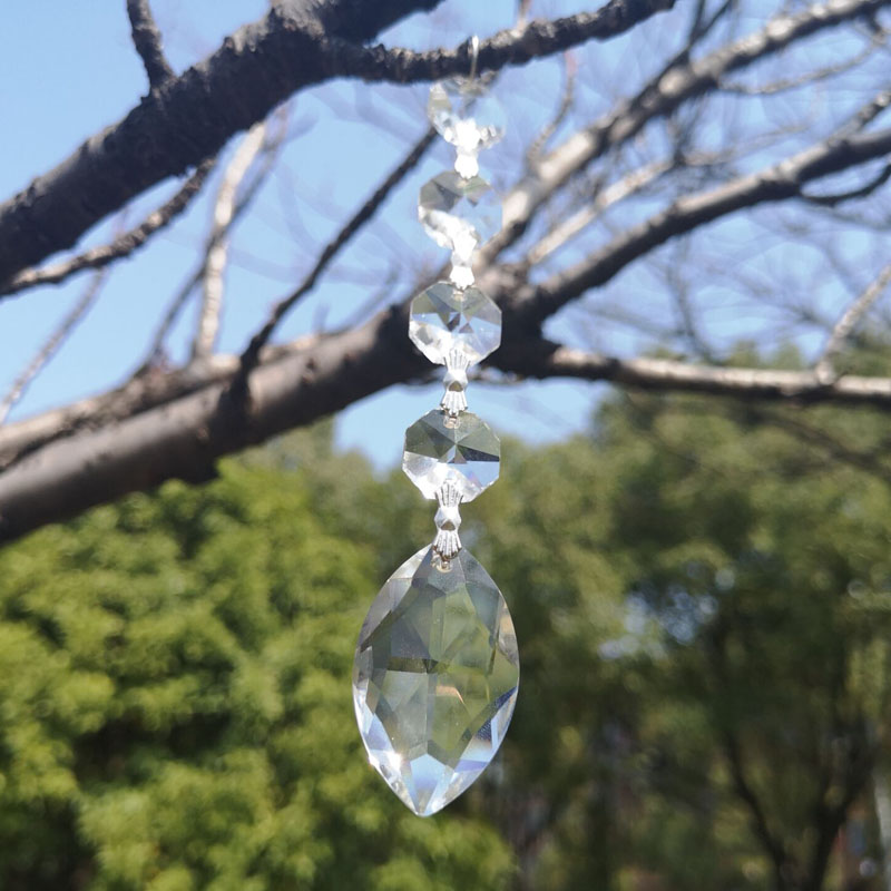 5 stk / lot krystalkugle prisme glas lysekrone krystal dele hængende vedhæng belysning kugle suncatcher bryllupsfest hjem indretning: 50mm hest øje form