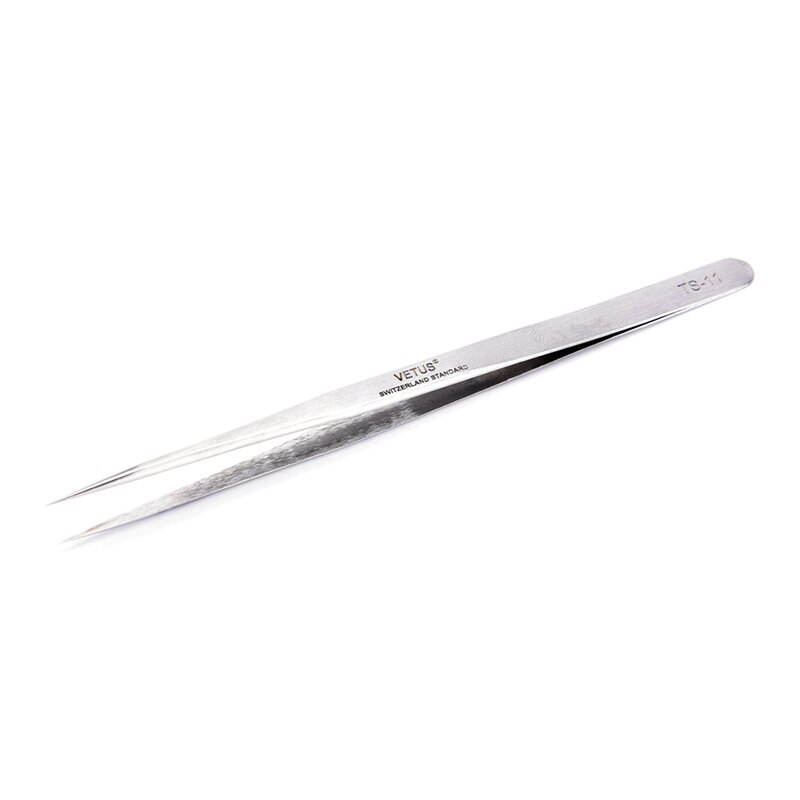 Rostfritt stål raka böjda nagelverktyg ögonfransförlängning pincett nypor spetsiga clipset sminkverktyg: 2