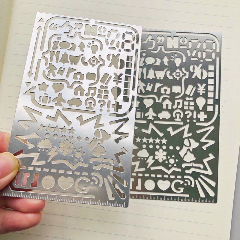 1X Hollow Stainless Steel Letter Number Drawing Picture Graffiti Metal Template Ruler