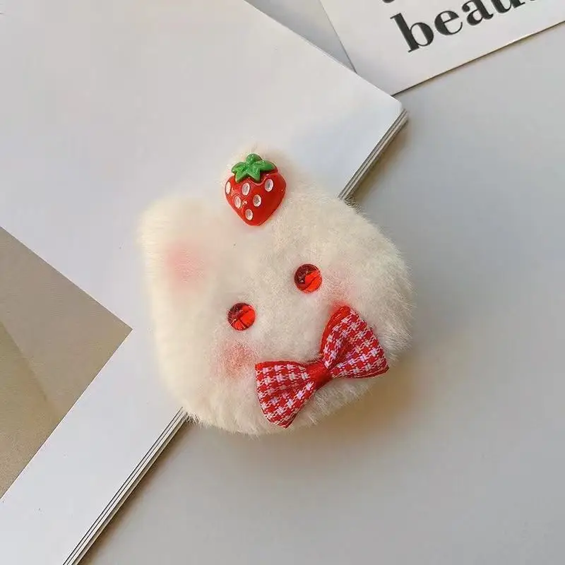Hase Pelzigen Haar Schleife Haar Clip Weibliche Weiche Nette Rouge Kaninchen Haar Seil Schüler Pferdeschwanz Haarnadeln Mädchen Zubehör: Rosa
