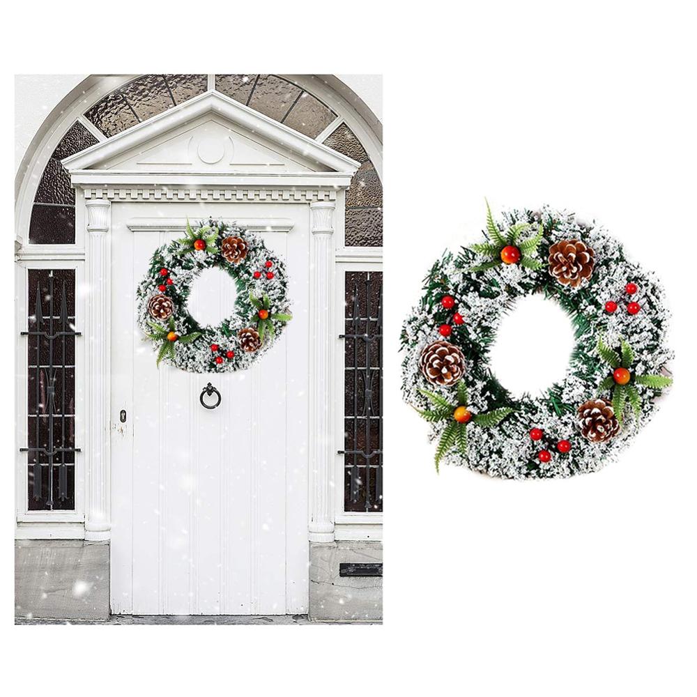 Christmas Home Decoration Wreath Artificial Flower Garland Hanging Wall Door Ornament Wedding Party Festive Decoration Wreath