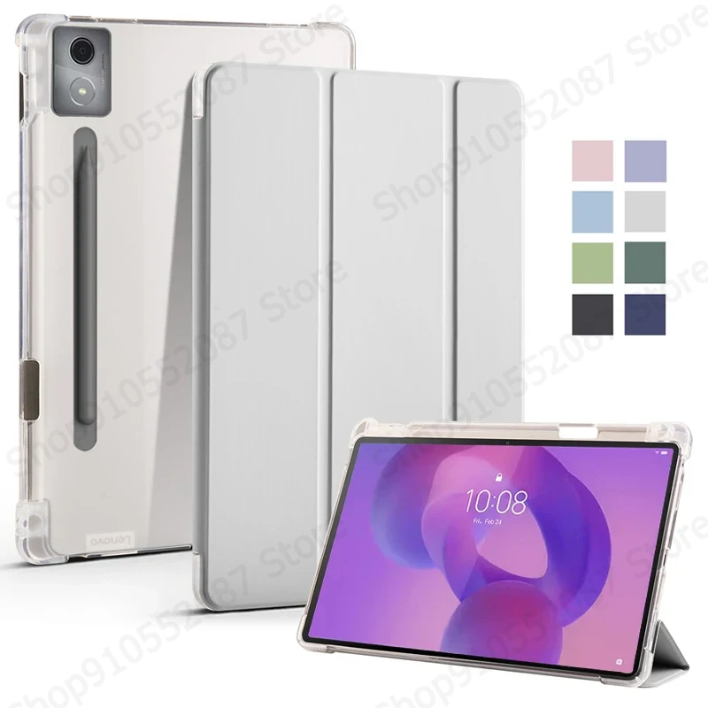 Pour Lenovo Idea Tab Pro étui avec porte-stylo à trois volets support arrière souple Coque pour Lenovo Idea Tab Pro 12.7 étui tb373fu