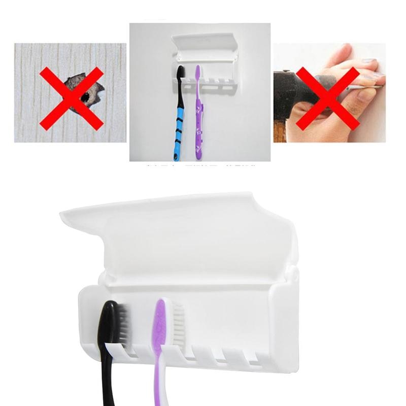 Plastic tandenborstelhouder met 6 haken tandpasta opbergrek scheerapparaat tandenborstel dispenser badkamer organizer accessoires gereedschap