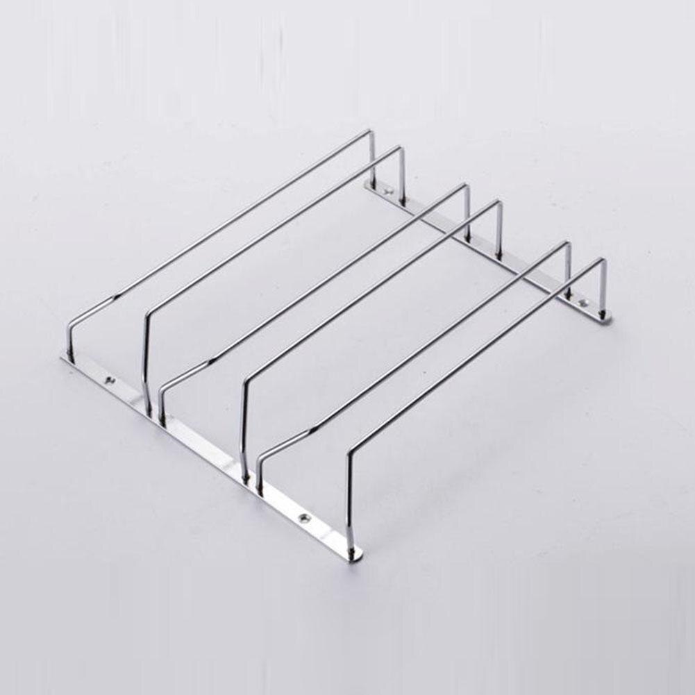1 Pcs 1-5 Rows Stainless Steel Wall Mount Stemware Wine Glass Hanging Rack Holder Shelf: 3 row with screws